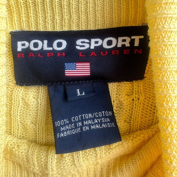 Ralph Lauren Polo Sport Long Sleeve Turtleneck Cable Knit Sweater Sport Size L. - Picture 3 of 7
